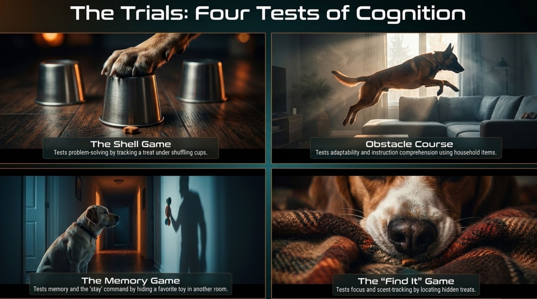 four tests of cognition for testing dog intelligence